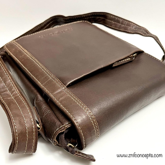 Genuine leather Sling bag coffee brown - Picture 6 of 9